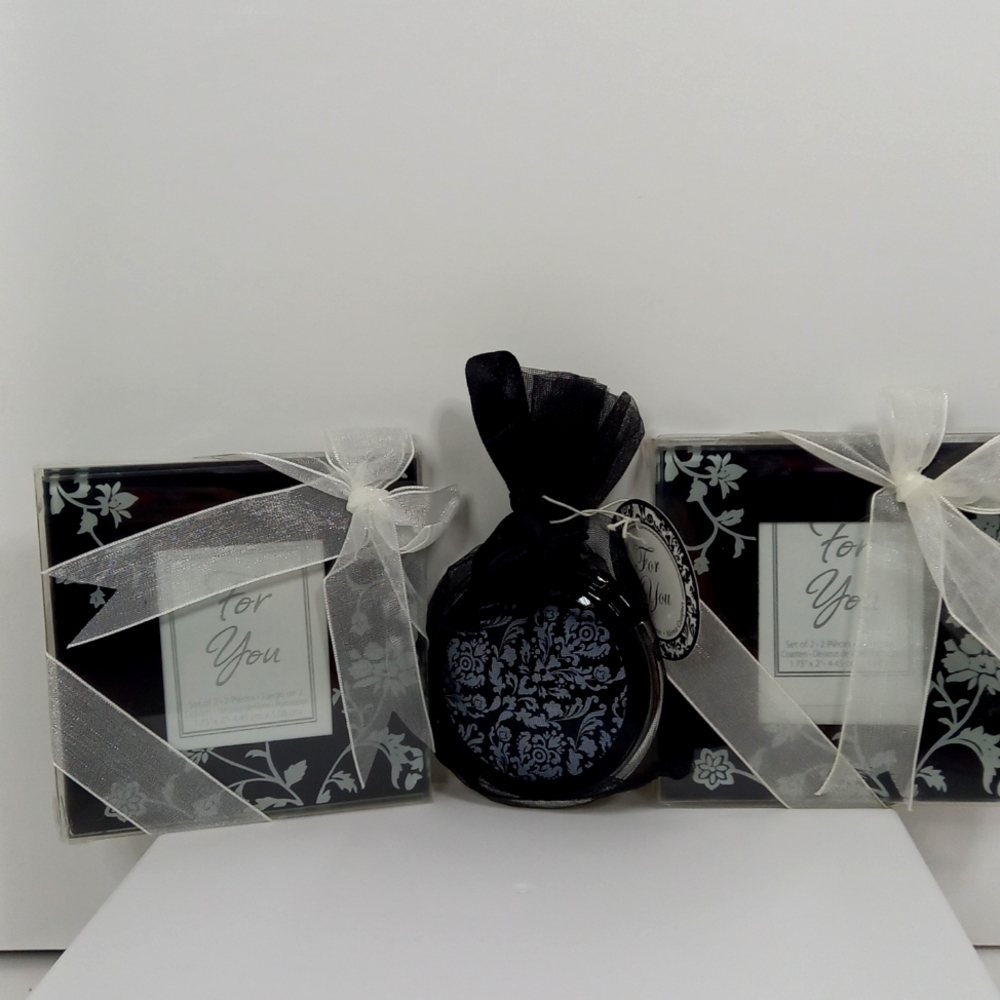 Photo coasters(4)&Matching Compact Mirror